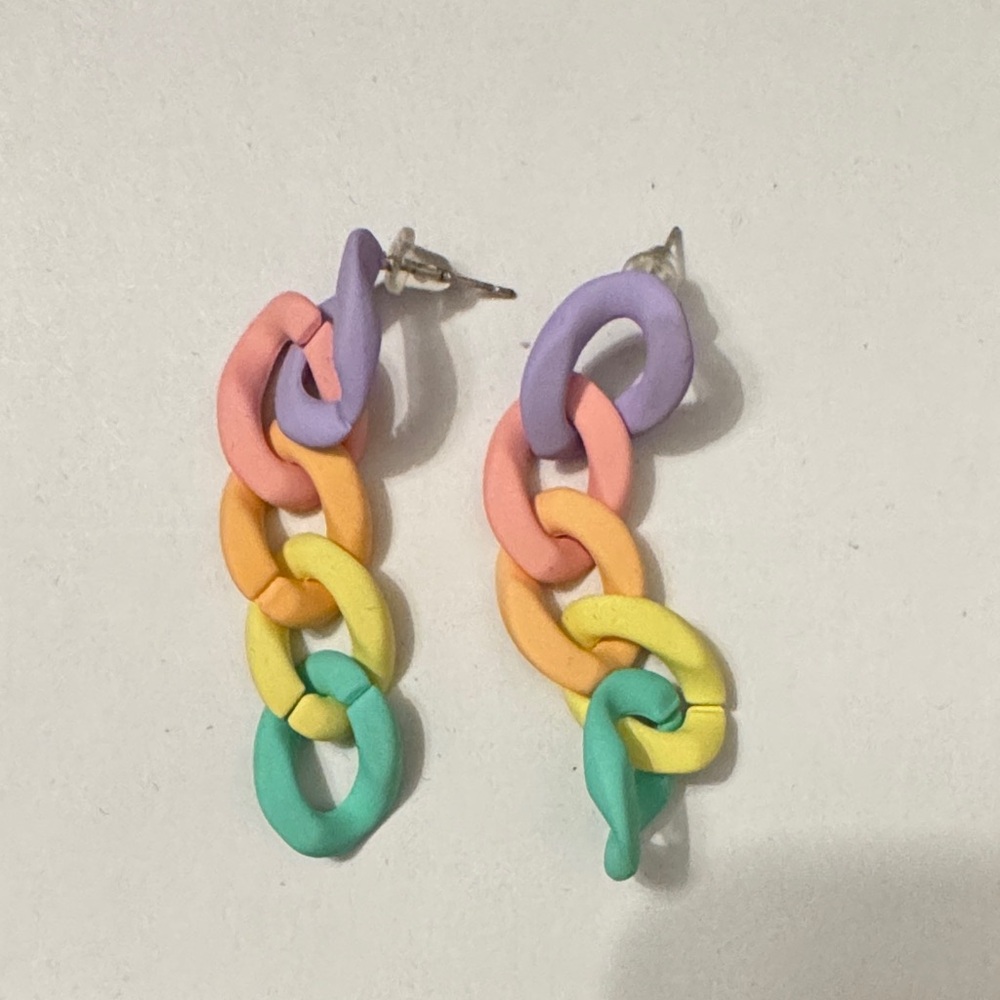 Colorful Chain Link Earrings